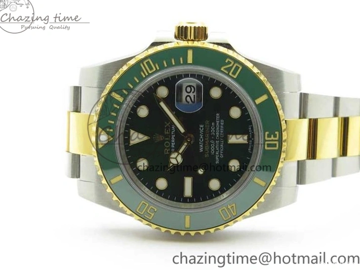 0218 Submariner 116613 LV VRF Best Edition YG Wrapped Bezel Green Dial on SS YG Bracelet A2836 MAX Version Compact 2920